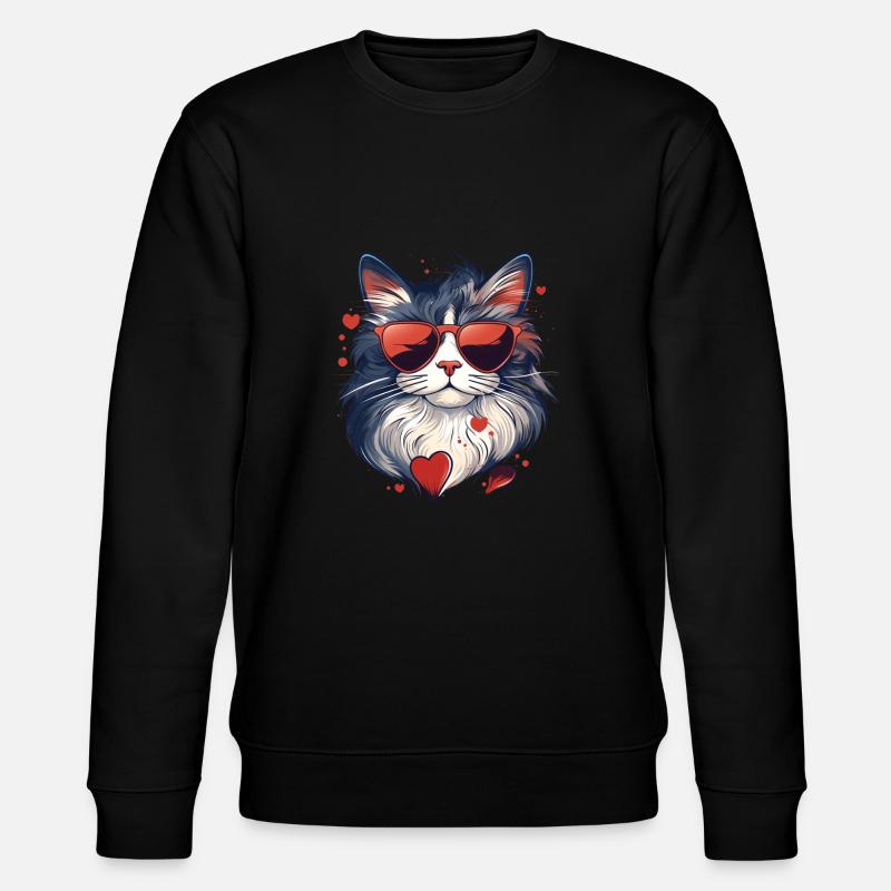 Katzenliebe - Stanley/Stella Unisex Bio-Sweatshirt CHANGER  - Schwarz