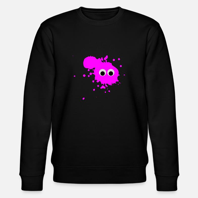 pinker Farbklecks mit Augen - Stanley/Stella Unisex Bio-Sweatshirt CHANGER  - Schwarz