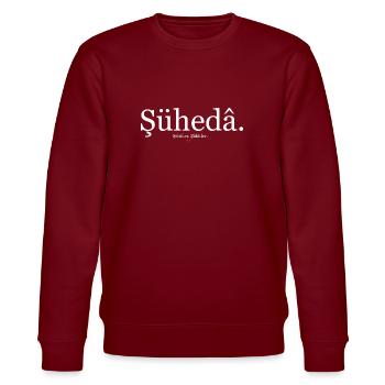 Türkisch Süheda türkische Wörter Spruch türk - Stanley/Stella Unisex Bio-Sweatshirt CHANGER  - Burgunderrot - Vorne - Nik (191cm) & Marisol (170cm)
