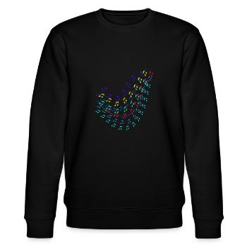 Noten, Musik, bunte Noten - Stanley/Stella Unisex Bio-Sweatshirt CHANGER  - Schwarz - Vorne - Nik (191cm) & Marisol (170cm)