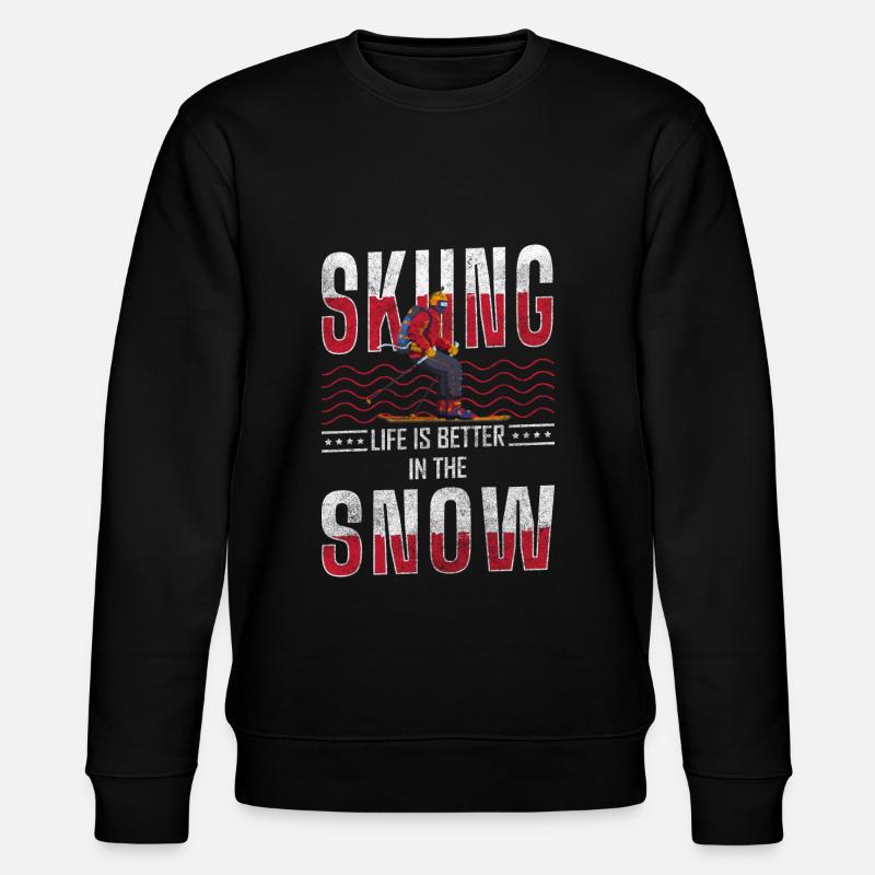 Skieur, Ski, Neige - Sweat bio CHANGER Stanley/Stella Unisexe - noir
