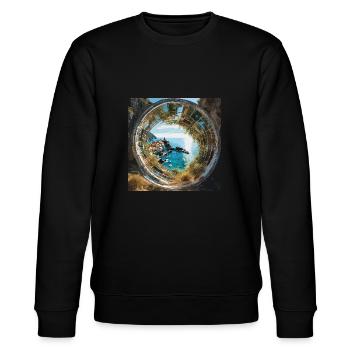portofino, landschaft,kreis, ring,gold,aquarell - Stanley/Stella Unisex Bio-Sweatshirt CHANGER  - Schwarz - Vorne - Nik (191cm) & Marisol (170cm)