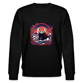 roter panda,panda,welle,meer,sonnenuntergang,anime - Stanley/Stella Unisex Bio-Sweatshirt CHANGER  - Schwarz - Vorne - Nik (191cm) & Marisol (170cm)