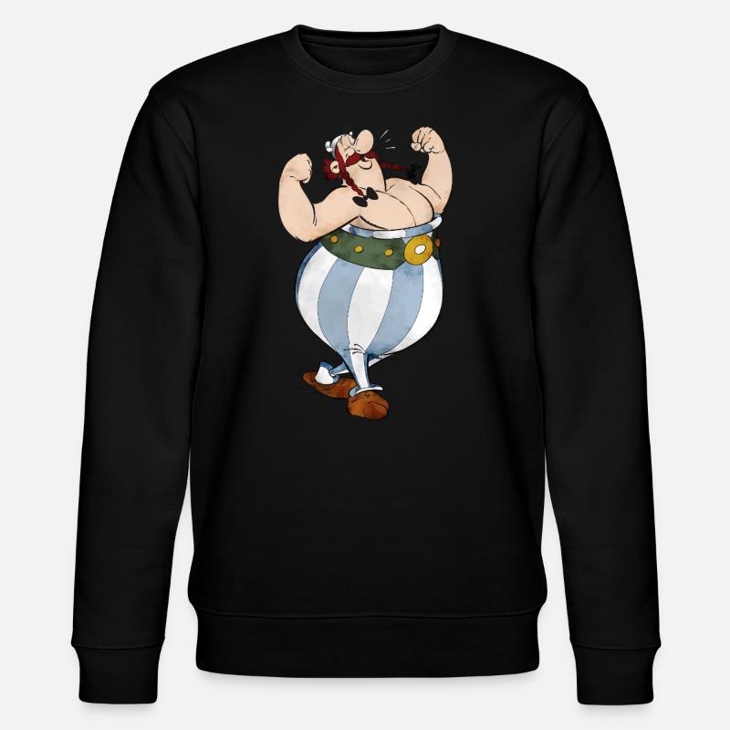 Obelix Flexing - Stanley/Stella CHANGER Unisex Organic Sweatshirt - black