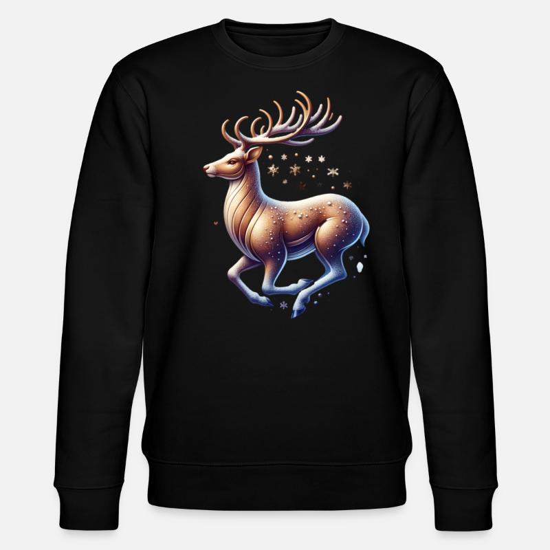 Reindeer Snowfall - Stanley/Stella CHANGER Unisex Organic Sweatshirt - black