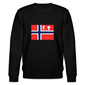 La Norvège, mon pays avec un drapeau ! - Sweat bio CHANGER Stanley/Stella Unisexe - noir - Devant - Nik (191cm) & Marisol (170cm)