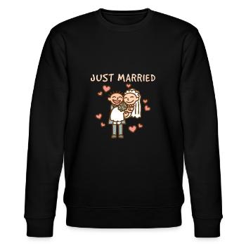 Hochzeitspaar Ehe - Stanley/Stella Unisex Bio-Sweatshirt CHANGER  - Schwarz - Vorne - Nik (191cm) & Marisol (170cm)