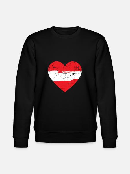 Austria Heart Flag - Stanley/Stella CHANGER Unisex Organic Sweatshirt - black