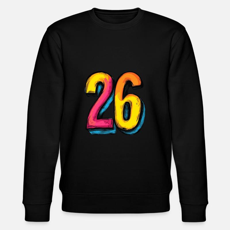 26 Zahl Comic - Stanley/Stella Unisex Bio-Sweatshirt CHANGER  - Schwarz