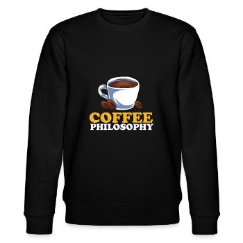 Philosophie Lehrer Poesie Wissenschaft Buch Kaffee - Stanley/Stella Unisex Bio-Sweatshirt CHANGER  - Schwarz - Vorne - Nik (191cm) & Marisol (170cm)