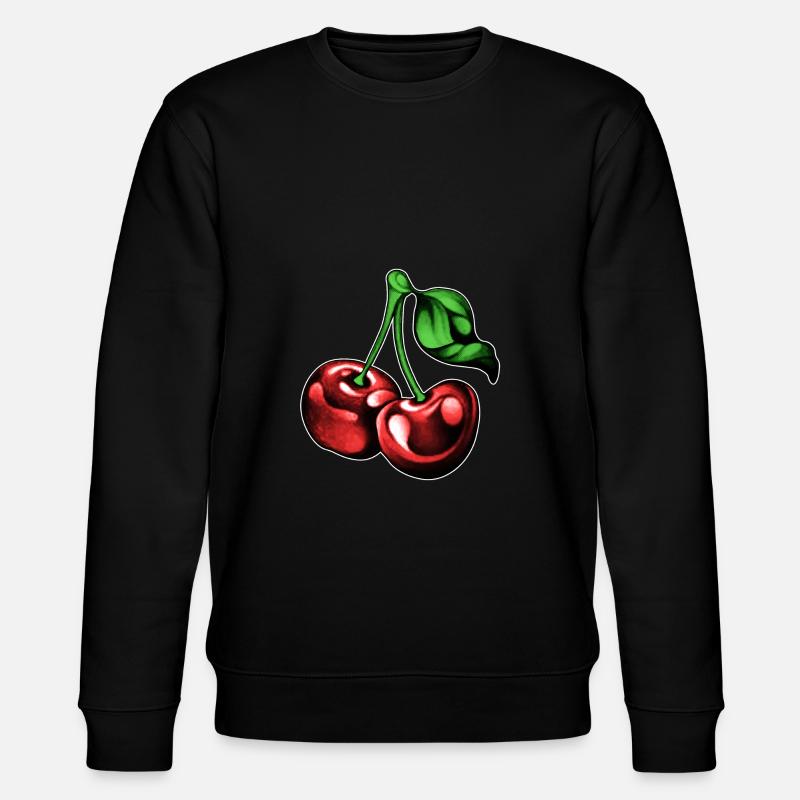 Kirschen Kirsche Obst Früchte Sommer - Stanley/Stella Unisex Bio-Sweatshirt CHANGER  - Schwarz