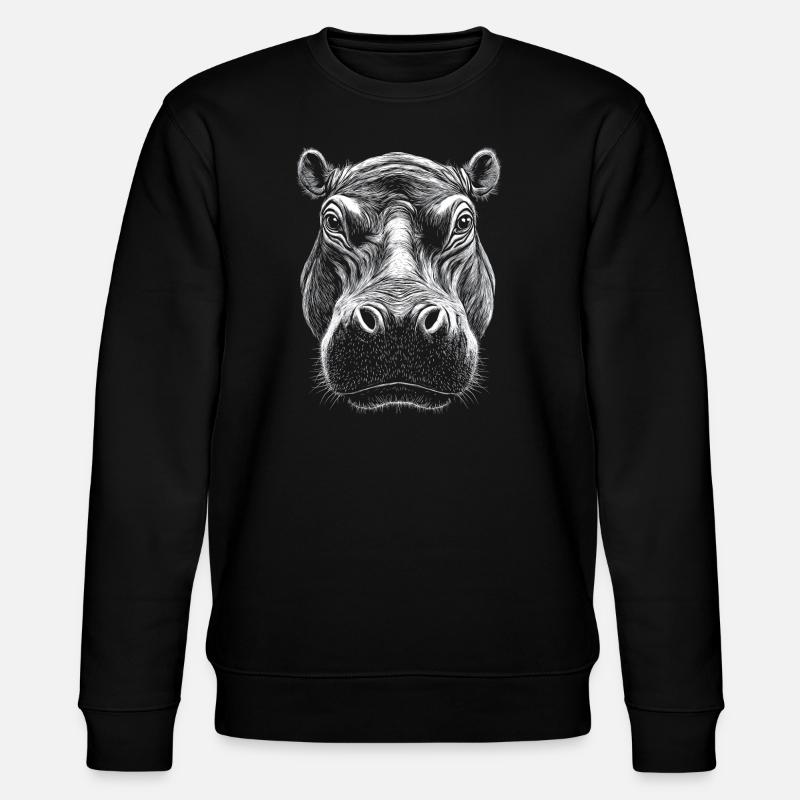 Hippopotame Portrait Hippopotame Animal de la faune - Sweat bio CHANGER Stanley/Stella Unisexe - noir