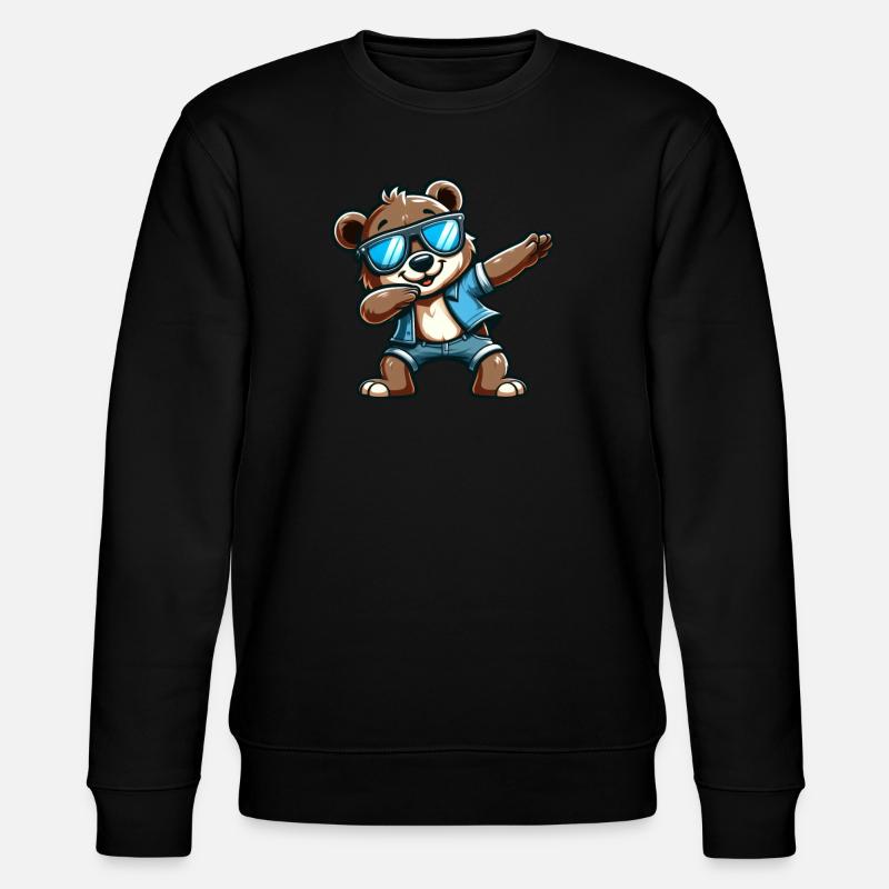 Cool Bear Dabbing - Stanley/Stella Unisex Bio-Sweatshirt CHANGER  - Schwarz