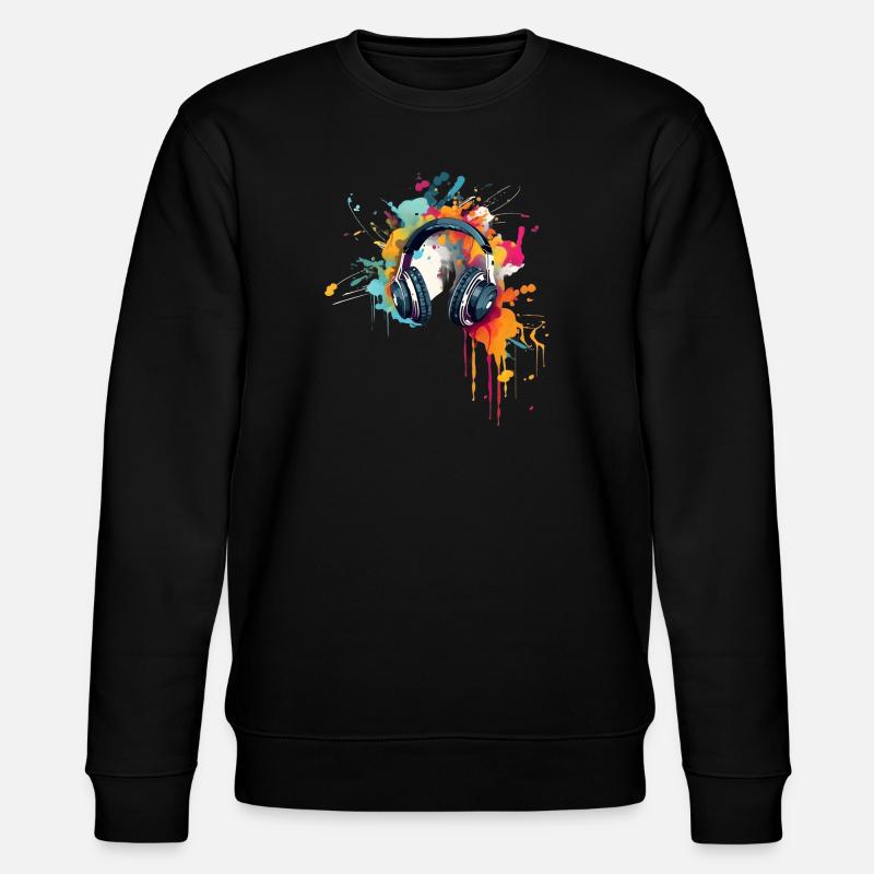 Farbenfrohe Klänge - Stanley/Stella Unisex Bio-Sweatshirt CHANGER  - Schwarz