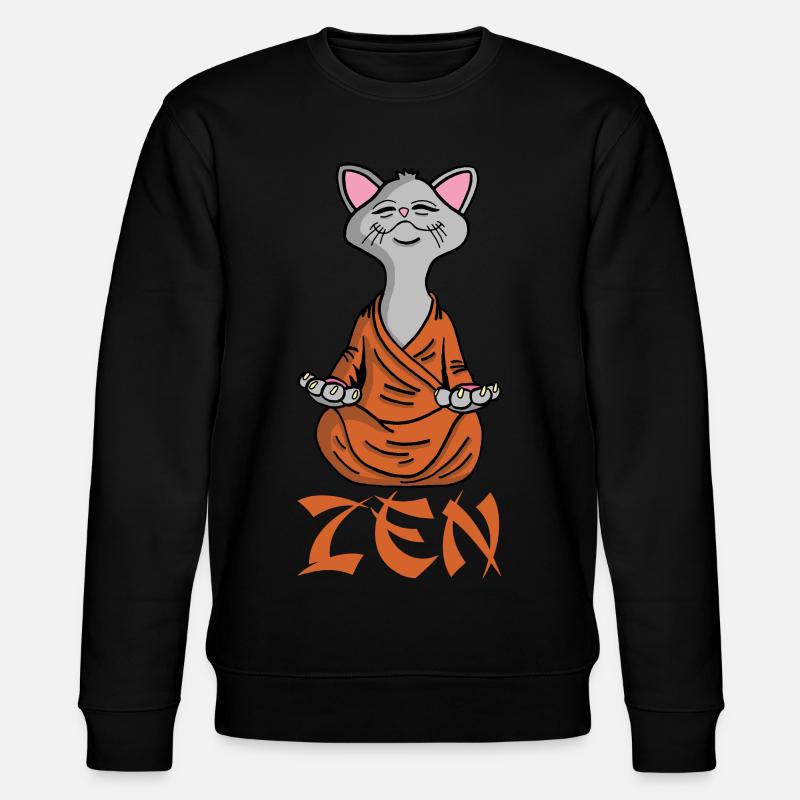 Zen-Katze - Stanley/Stella Unisex Bio-Sweatshirt CHANGER  - Schwarz