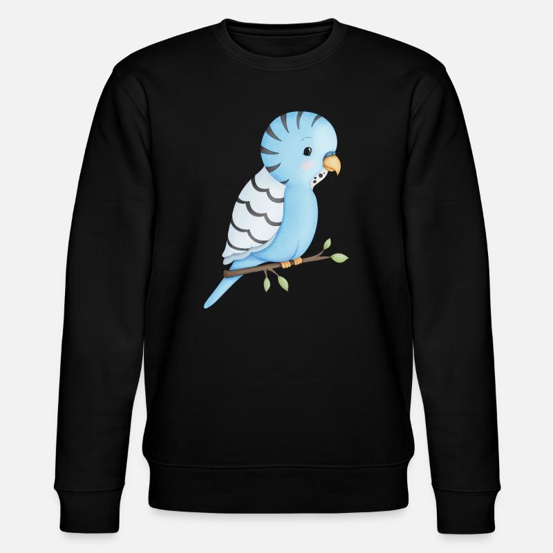 niedlicher Wellensittich Vogel - Stanley/Stella Unisex Bio-Sweatshirt CHANGER  - Schwarz
