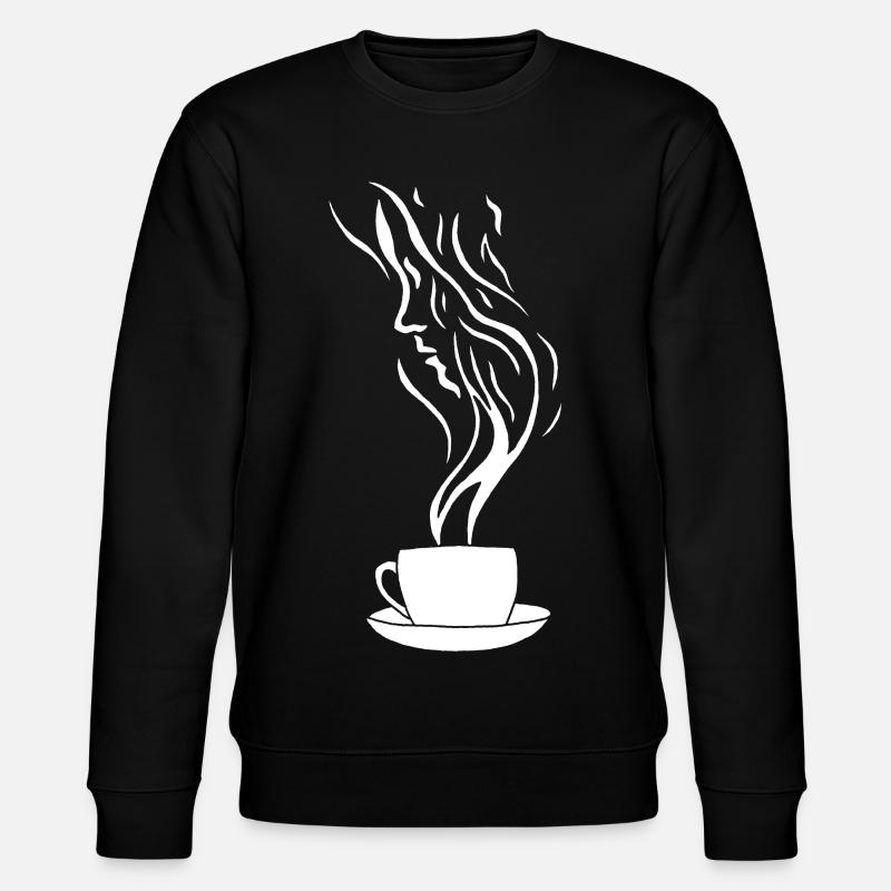 Kaffee und das menschliche Gesicht - Stanley/Stella Unisex Bio-Sweatshirt CHANGER  - Schwarz