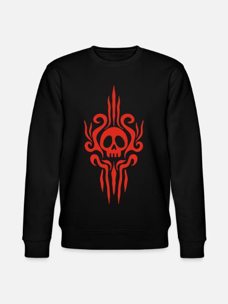Red skull and tattoo - Stanley/Stella CHANGER Unisex Organic Sweatshirt - black