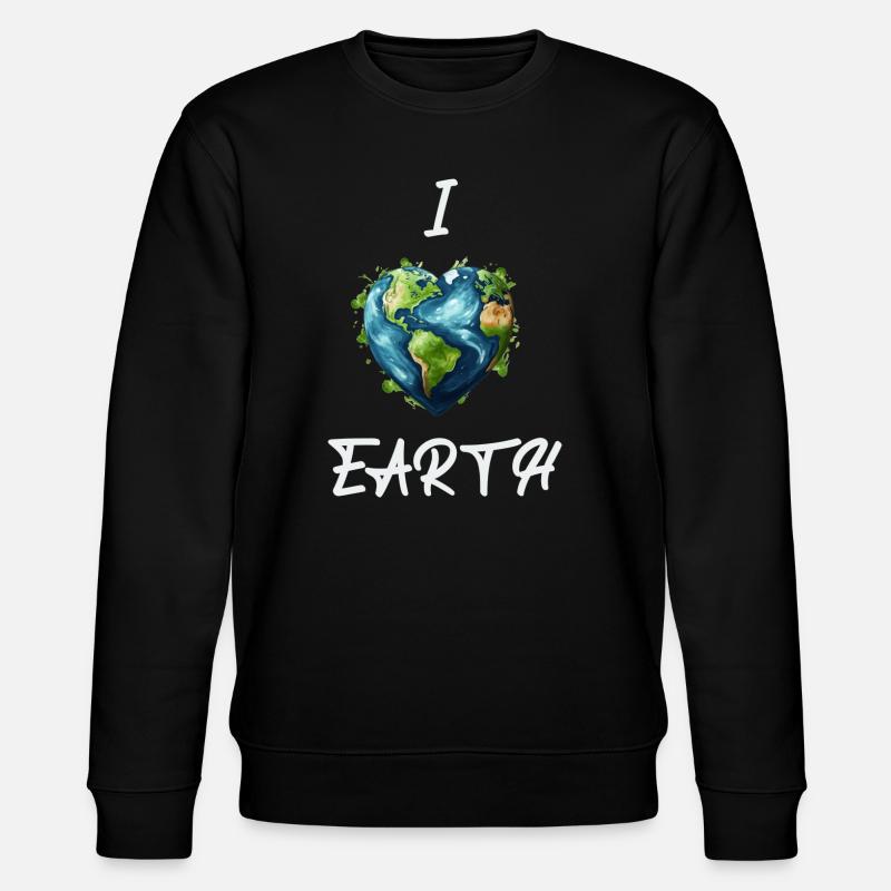 Ich liebe das Licht der Erde - Stanley/Stella Unisex Bio-Sweatshirt CHANGER  - Schwarz