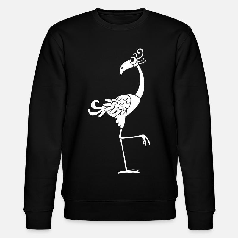 Lustiger weißer Vogel - Stanley/Stella Unisex Bio-Sweatshirt CHANGER  - Schwarz