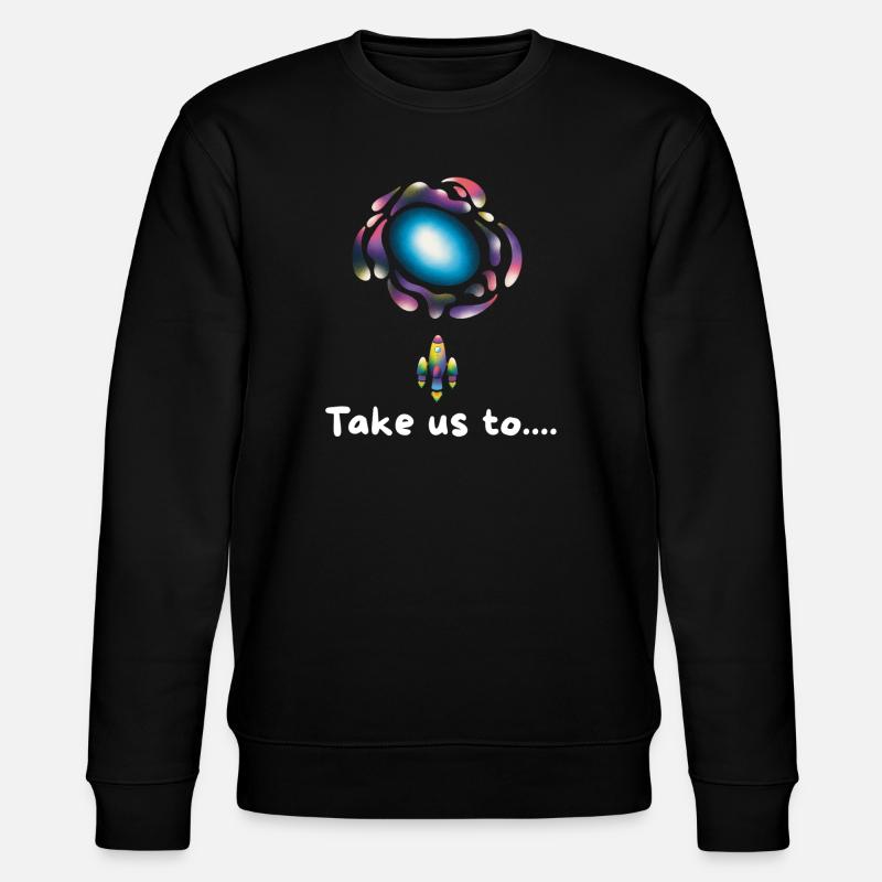 Neon Galaxy Rocket - Stanley/Stella CHANGER Unisex Organic Sweatshirt - black