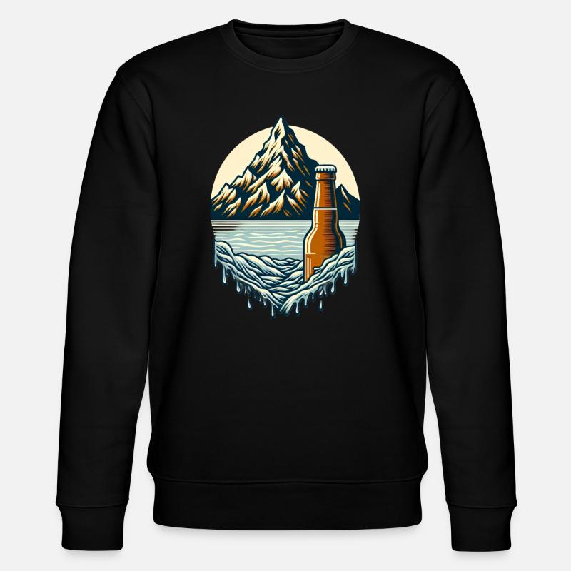 Gipfelsee mit Bierflasche - Stanley/Stella Unisex Bio-Sweatshirt CHANGER  - Schwarz
