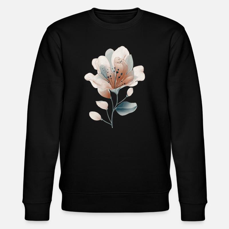 zarte Blume - Stanley/Stella Unisex Bio-Sweatshirt CHANGER  - Schwarz