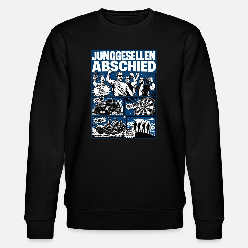 Junggesellenabschied Abenteuer Crew - Stanley/Stella Unisex Bio-Sweatshirt CHANGER  - Schwarz