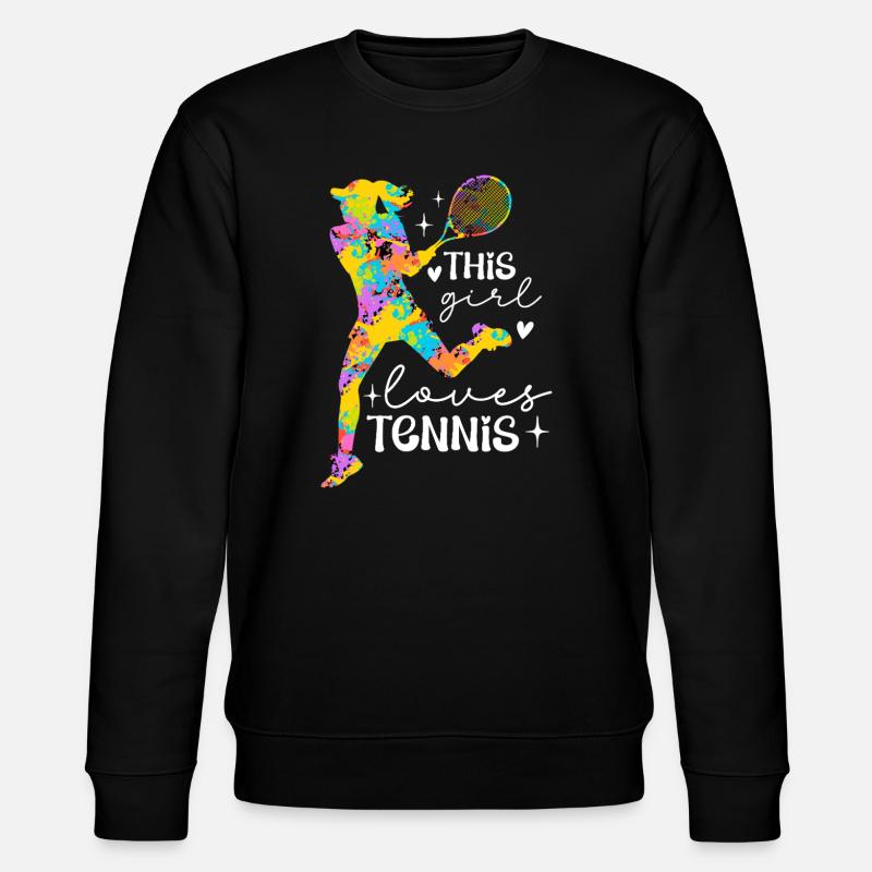 Dieses Mädchen liebt Tennis Splash - Stanley/Stella Unisex Bio-Sweatshirt CHANGER  - Schwarz
