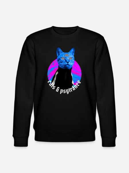 Cats & Psytrance - Rave outfit Psy trance - Stanley/Stella CHANGER Unisex Organic Sweatshirt - black