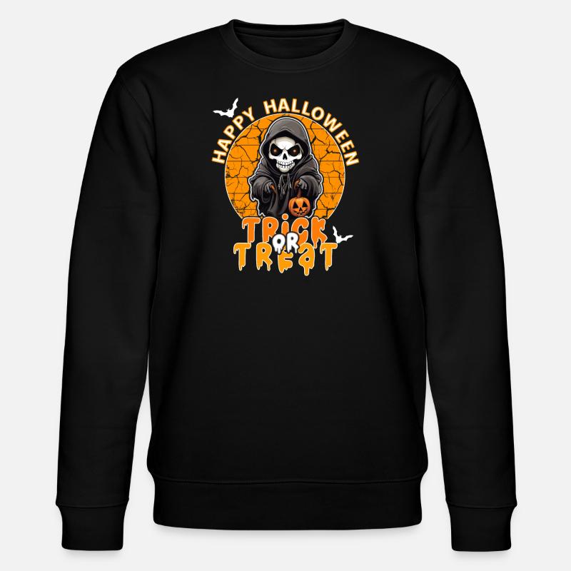 Halloween Design gruseliges Skelett Design - Stanley/Stella Unisex Bio-Sweatshirt CHANGER - Schwarz