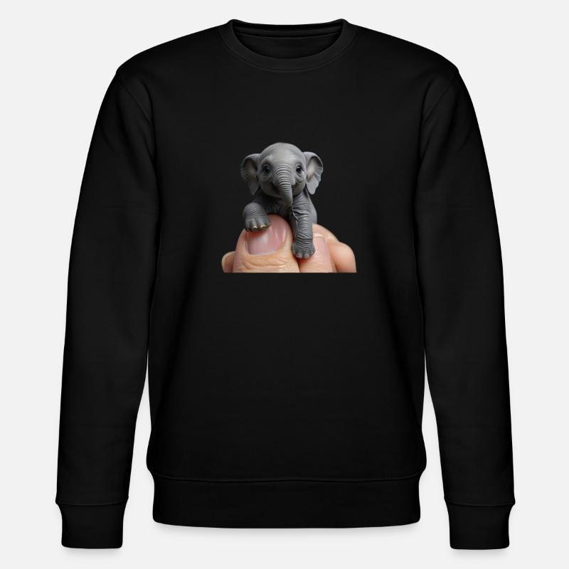 Baby Elefant - Stanley/Stella Unisex Bio-Sweatshirt CHANGER  - Schwarz