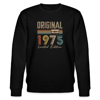 50th Birthday Original 1975 50 Years Old Gift - Stanley/Stella CHANGER Unisex Organic Sweatshirt - black - Front - Nik (191cm) & Marisol (170cm)