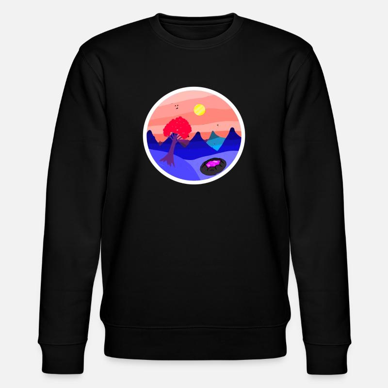 Surreale Landschaft - Stanley/Stella Unisex Bio-Sweatshirt CHANGER  - Schwarz