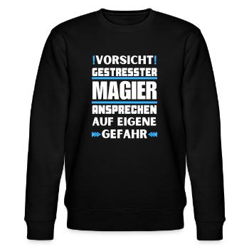 Don't talk to a stressed magician! - Stanley/Stella CHANGER Unisex Organic Sweatshirt - black - Front - Nik (191cm) & Marisol (170cm)