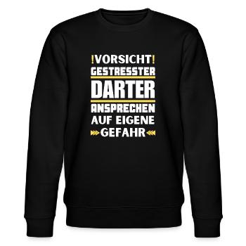 Gestresster Darter nicht ansprechen! - Stanley/Stella Unisex Bio-Sweatshirt CHANGER  - Schwarz - Vorne - Nik (191cm) & Marisol (170cm)