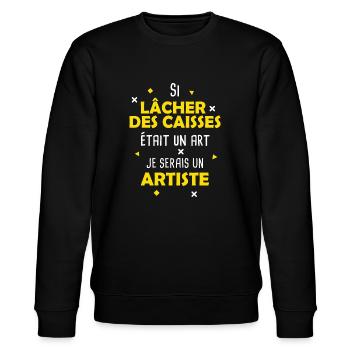 Péter / Lâcher des caisses - Sweat bio CHANGER Stanley/Stella Unisexe - noir - Devant - Nik (191cm) & Marisol (170cm)