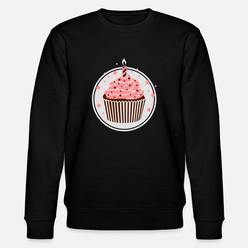Muffin mit Kerze - Stanley/Stella Unisex Bio-Sweatshirt CHANGER  - Schwarz