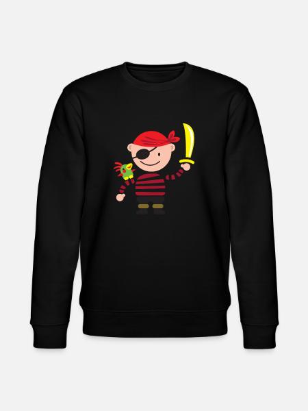 Little Pirate with parrot - Stanley/Stella CHANGER Unisex Organic Sweatshirt - black