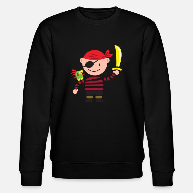 Petit pirate avec le perroquet - Sweat bio CHANGER Stanley/Stella Unisexe - noir