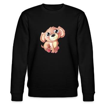 Chien de dessin animé mignon - Sweat bio CHANGER Stanley/Stella Unisexe - noir - Devant - Nik (191cm) & Marisol (170cm)