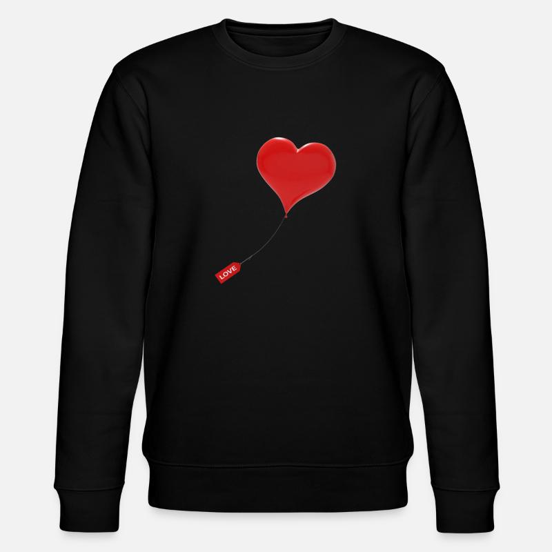 herzförmiger Ballon - Stanley/Stella Unisex Bio-Sweatshirt CHANGER  - Schwarz