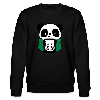 Panda TSRM Radiologie-Techniker - Stanley/Stella Unisex Bio-Sweatshirt CHANGER  - Schwarz - Vorne - Nik (191cm) & Marisol (170cm)