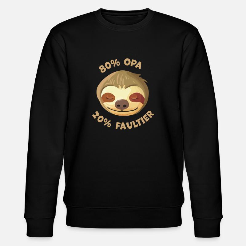 Opa Faultier Geschenkidee - Stanley/Stella Unisex Bio-Sweatshirt CHANGER  - Schwarz
