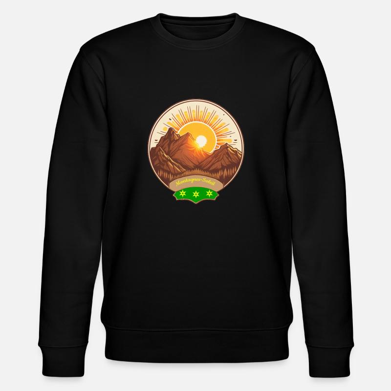 Berge und Sonne - Stanley/Stella Unisex Bio-Sweatshirt CHANGER  - Schwarz