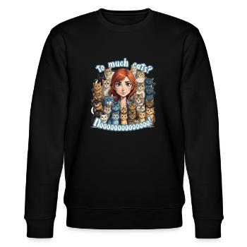 to much cats - Stanley/Stella Unisex Bio-Sweatshirt CHANGER  - Schwarz - Vorne - Nik (191cm) & Marisol (170cm)