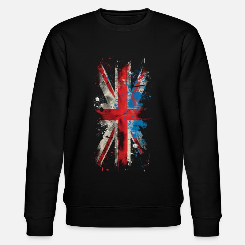 Grunge Union Jack - Stanley/Stella Unisex Bio-Sweatshirt CHANGER  - Schwarz