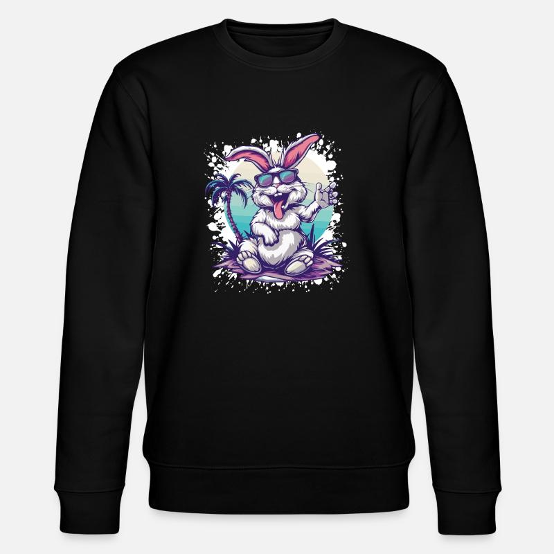 Rabbit Island Palm Tree - Stanley/Stella CHANGER Unisex Organic Sweatshirt - black