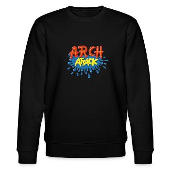 Arch Attack - Stanley/Stella CHANGER Unisex Organic Sweatshirt - black - Front - Nik (191cm) & Marisol (170cm)