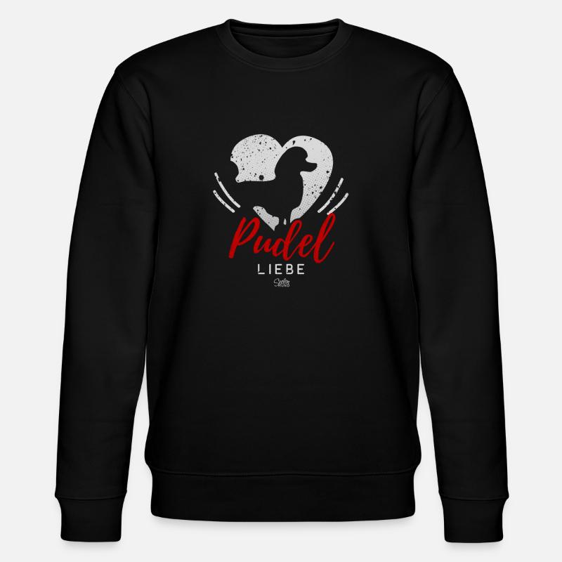 Pudel Liebe mit Herz - Stanley/Stella Unisex Bio-Sweatshirt CHANGER  - Schwarz